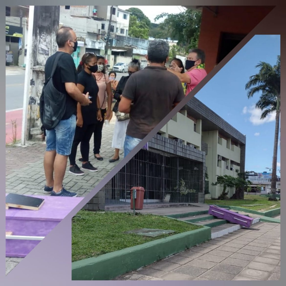 PROTESTO! Caixão foi usado para representar o enterro da cidade